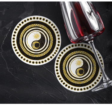 Geek coasters yin yang circular design - TenStickers