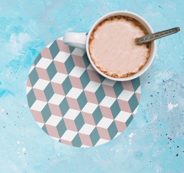 Geometric cube pattern coasters - TenStickers
