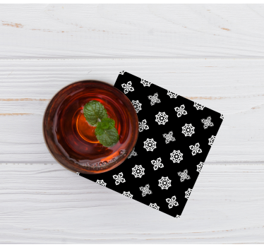 Geometric floral pattern coasters - TenStickers
