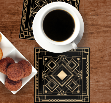 Geometric pattern with gold accents coasters - TenStickers