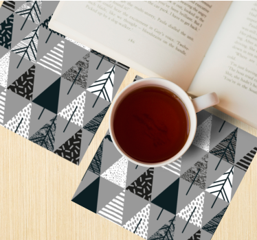 Geometric tree pattern coasters - TenStickers
