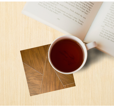 Geometric wood pattern coasters - TenStickers
