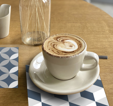 Grey patterns modern drink coaster - TenStickers