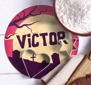 Halloween coasters spooky moonlit scene - TenStickers