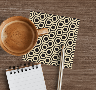 Honeycomb pattern design coasters - TenStickers