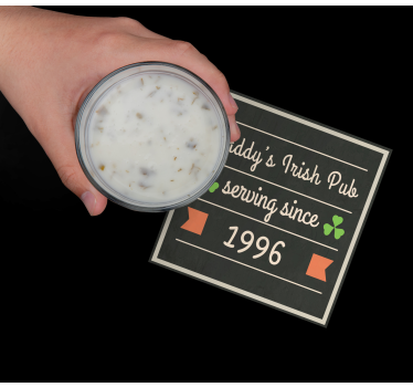 Irish pub + date personalised beer mats - TenStickers