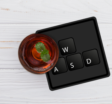 Keyboard buttons mono-colour geeky coasters - TenStickers