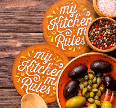 Kitchen rules for a fun home beer mats - TenStickers