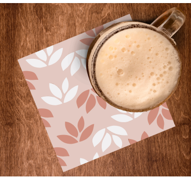 Leaf pattern motif coasters - TenStickers