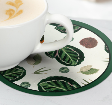 Leaf patterns motif coasters - TenStickers