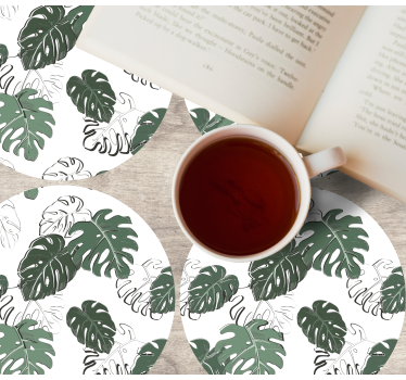 Leaf print motif coasters - TenStickers