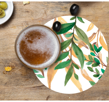 Leafy green botanical beer mats - TenStickers