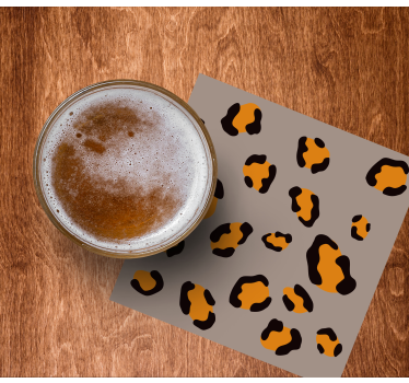Leopard print pattern beer mats - TenStickers
