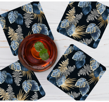 Lush tropical foliage coasters - TenStickers