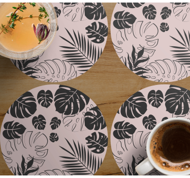Monstera leaf patterns coasters - TenStickers