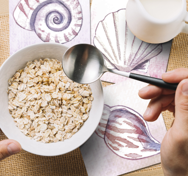 Natural shell watercolors coasters - TenStickers