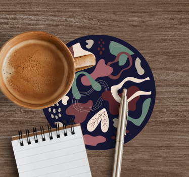 Organic shapes pattern coasters - TenStickers