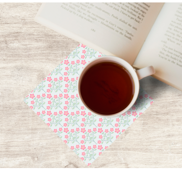 Pastel floral pattern coasters - TenStickers