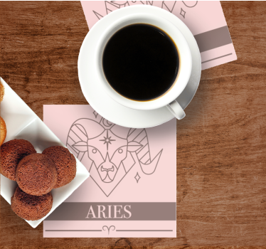 Personalisable coasters aries zodiac symbol - TenStickers