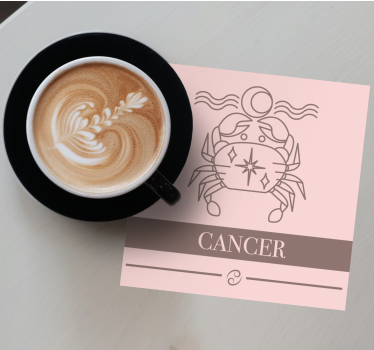 Personalisable coasters cancer zodiac symbol - TenStickers