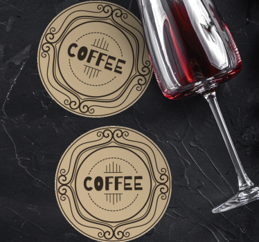 Personalisable coasters elegant coffee round design - TenStickers