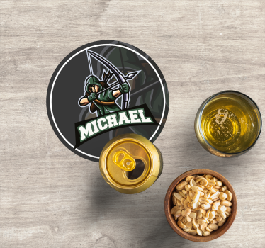 Personalisable coasters for archer with name - TenStickers