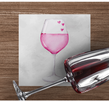 Personalisable coasters heart adorned glass - TenStickers