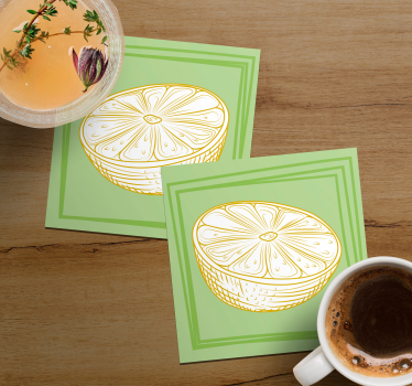 Personalisable coasters lime slice illustration - TenStickers