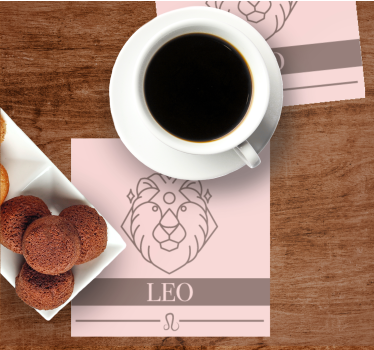 Personalisable coasters minimalist leo emblem - TenStickers