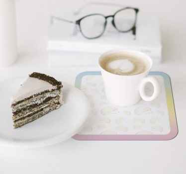 Personalisable coasters with a colorful jellyfish pattern - TenStickers