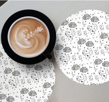 Personalisable coasters with charming farmhouse design - TenStickers