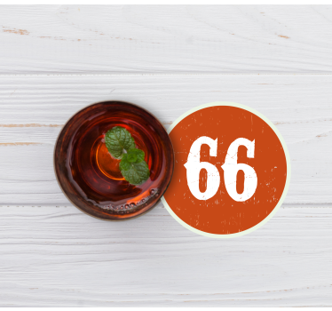 Personalisable coasters with circular number labels - TenStickers