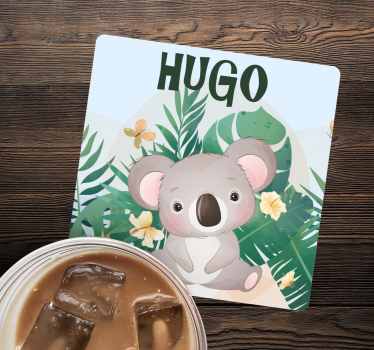 Personalisable coasters with cute koala art - TenStickers