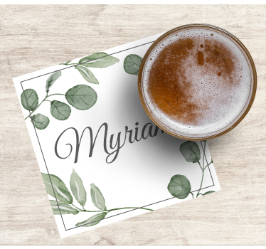 Personalisable coasters with elegant leaf design - TenStickers