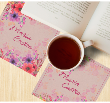 Personalisable coasters with floral designs - TenStickers