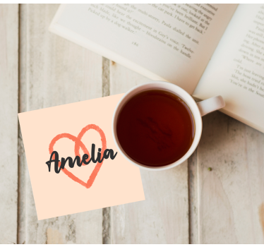 Personalisable coasters with heart shape design - TenStickers