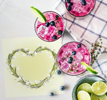Personalisable coasters with heart-shaped flowers - TenStickers
