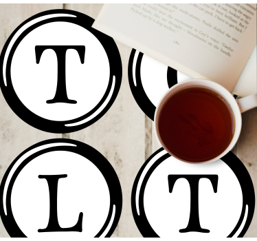Personalisable coasters with t, c, l initials monogram - TenStickers