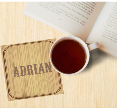 Personalised coasters with wood grain design - TenStickers