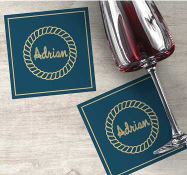 Personalized rope-anchor personalised beer mats - TenStickers
