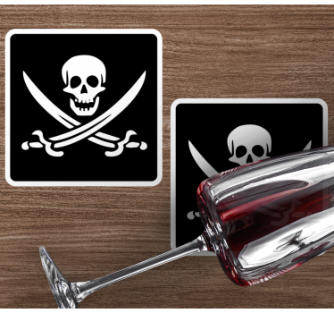 Pirate Jolly Roger geeky coasters - TenStickers