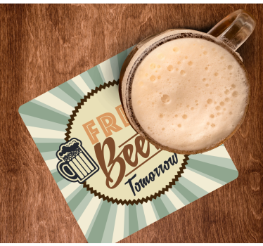 Retro free beer announcement beer mats - TenStickers