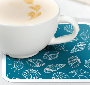 Shell patterns background coasters - TenStickers