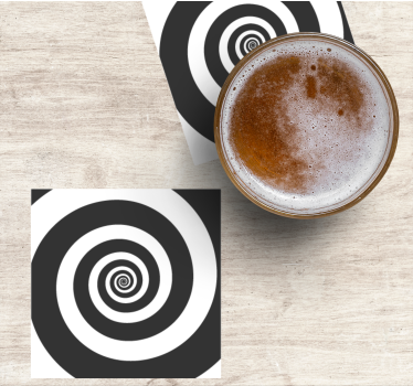 Spiral pattern contrast coasters - TenStickers
