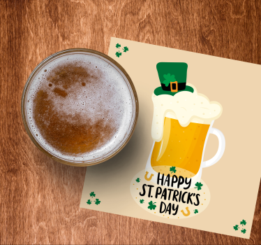 St' Patricks day pint beer coasters - TenStickers