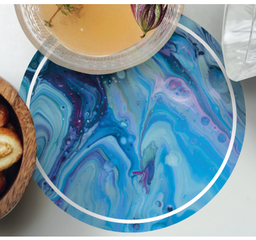 Swirling blue pattern coasters - TenStickers