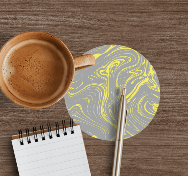 Swirling yellow patterns coasters - TenStickers