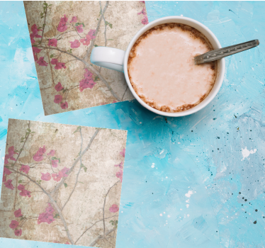 Textured floral motif coasters - TenStickers
