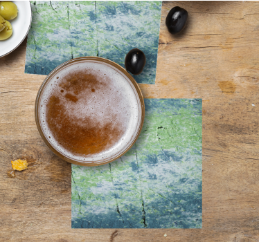 Textured green surface beer mats - TenStickers
