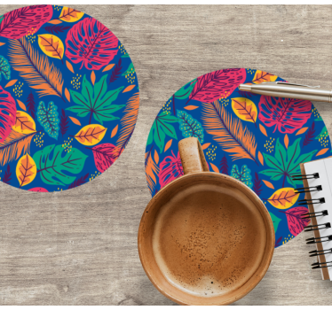 Tropical leaf print coasters - TenStickers